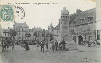 / CPA FRANCE 80 "Crécy en Ponthieu, vue générale de la place"