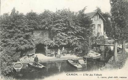 / CPA FRANCE 80 "Camon, l'Ile des Tilleuls"