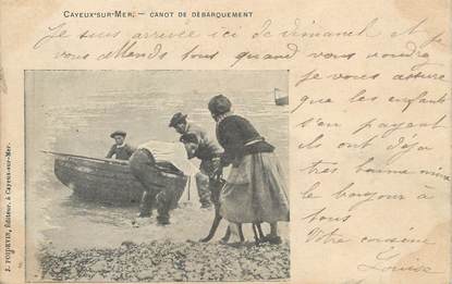 / CPA FRANCE 80 "Cayeux sur Mer, canot de débarquement