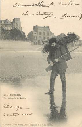 / CPA FRANCE 80 "Le Crotoy, en route pour le Huteau"