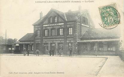 / CPA FRANCE 80 "Longpré Les Corps Saints, la gare"