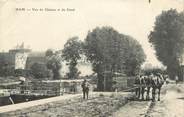 80 Somme / CPA FRANCE 80 "Ham, vue du château et du canal" / PENICHE