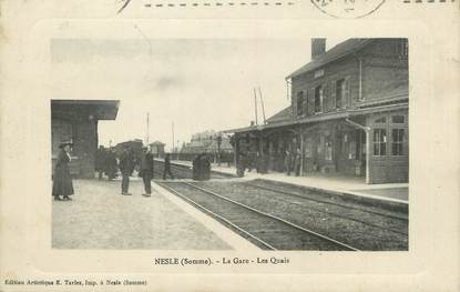 / CPA FRANCE 80 "Nesle, la gare, les quais"