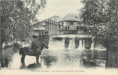 / CPA FRANCE 80 "Prouzel, le pont de la Fabrique, la chute" / CHEVAL