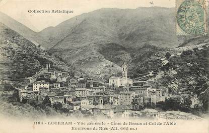CPA FRANCE 06 "Lucéram, vue générale, cime de Braus et col de l'Abbé, environs de Nice"
