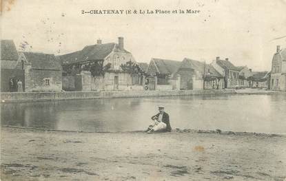 CPA FRANCE 28 "Chatenay, la Place et la Mare"