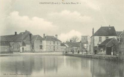 CPA FRANCE 28 "Chatenay, vue de la Place"