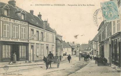 CPA FRANCE 28 "Chateauneuf en Thymerais, perspective de la rue de Dreux"
