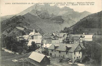 CPA FRANCE 06 "Entraunes, vue générale et entrée du village"