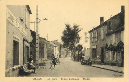 / CPA FRANCE 81 "Alban, la poste, écoles publiques, mairie"