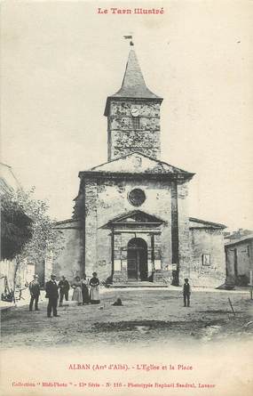 / CPA FRANCE 81 "Alban, l'église et la place"