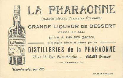 / CPA FRANCE 81 "Albi, la Pharaonne" / LIQUEUR / CARTE PUBLICITAIRE