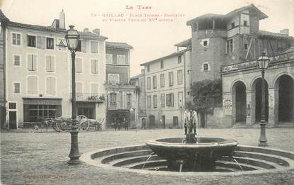 / CPA FRANCE 81 "Gaillac, place Thiers, fontaine et vieille tour"