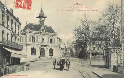 / CPA FRANCE 81 "Graulhet, caisse d'épargne et av de Castres"