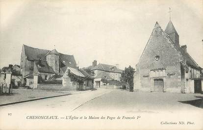 CPA FRANCE 37 "Chenonceaux, Eglise et Maison des Pages de François Ier"