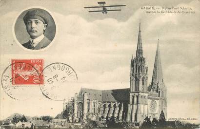 CPA FRANCE 28 "Chartres, Aviation, aviateur Garaix sur biplan Paul Schmitt"