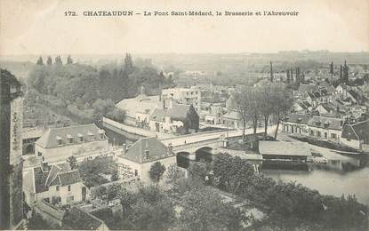 CPA FRANCE 28 "Châteaudun, le pont Saint Médard, la Brasserie""