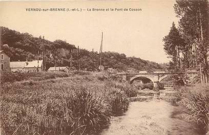 CPA FRANCE 37 "Vernou sur Brenne, la Brenne et le Pont de Cosson"