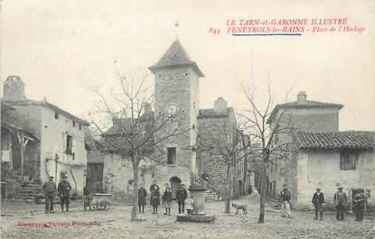 / CPA FRANCE 82 "Feneyrols les Bains, place de l'horloge"