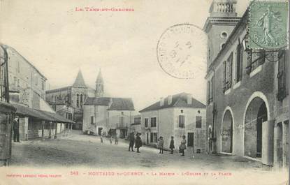 / CPA FRANCE 82 "Montaigu du Quercy, la mairie, l'église et la place"