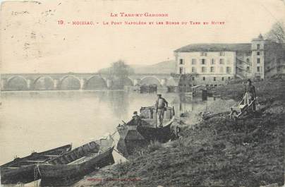 / CPA FRANCE 82 "Moissac, le pont Napoléon et les bords du Tarn en hiver"