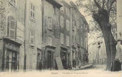 / CPA FRANCE 83 "Aups, fontaine et place du marché"