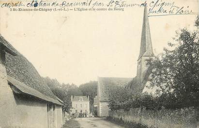 CPA FRANCE 37 "Saint Etienne de Chigny, Eglise et le centre du bourg"