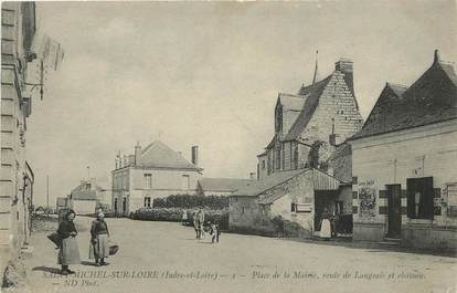 CPA FRANCE 37 "Saint Michel sur Loire, place de la mairie, route de Langeais et chateau"
