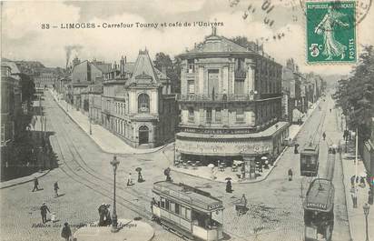 / CPA FRANCE 87 "Limoges, carrefour Tourny et café de l'univers" / TRAMWAY