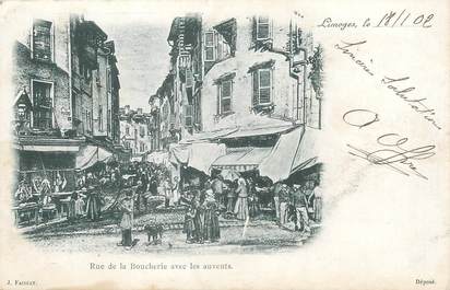 / CPA FRANCE 87 "Limoges, rue de la boucherie avec les auvents"