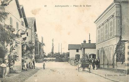 / CPA FRANCE 78 "Aubergenville, place de la gare"