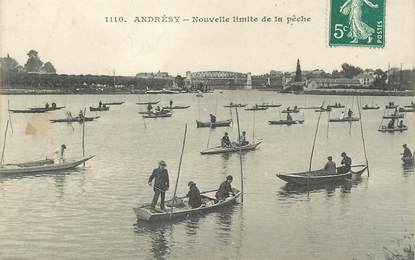 / CPA FRANCE 78 "Andrésy, nouvelle limite de la pêche"