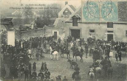 / CPA FRANCE 78 "La Celle Les Bordes, l'équipage de Bonnelles en route pour l'attaque" / CHASSE A COURRE