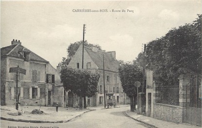 / CPA FRANCE 78 "Carrières sous Bois, route du Pecq"