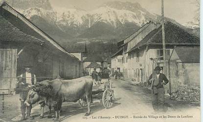 CPA FRANCE 74 "Duingt, entrée du village et les Dents de Lanfont"