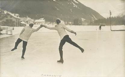 CARTE PHOTO FRANCE   74  "Chamonix Mont Blanc, patinage artistique " 