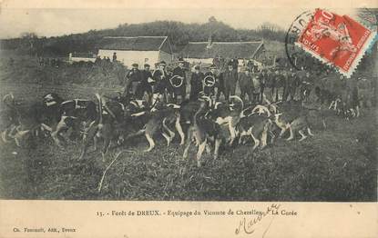 CPA FRANCE 28 "Dreux, la Forêt, Equipage du Vicomte de chezelles" / CHASSE A COURRE 