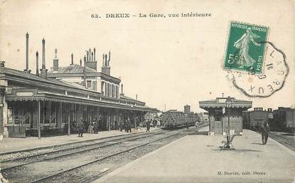 CPA FRANCE 28 "Dreux, la gare" / TRAIN