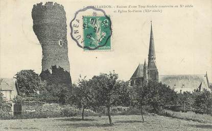 CPA FRANCE 28 "Gallardon, ruines d'une tour féodale" / CACHET AMBULANT
