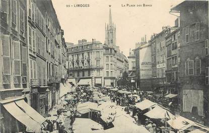 / CPA FRANCE 87 "Limoges, la place des bancs "