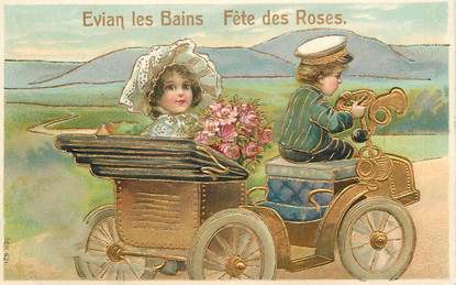 CPA FRANCE 74 "Evian les Bains,  la Fête des Roses" / CARTE GAUFREE 