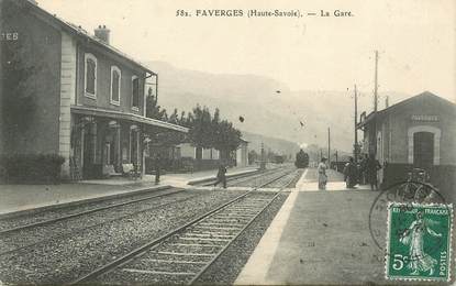 CPA FRANCE 74 "Faverges, la gare" / TRAIN