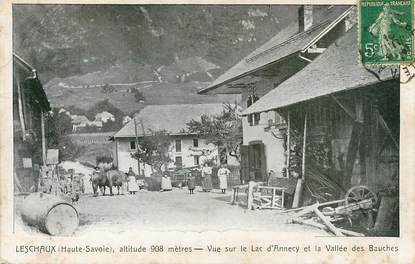 CPA FRANCE 74 "Leschaux, vue sur le Lac d'Annecy et la vallée des Bauches"