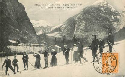 CPA FRANCE 74 "Samoëns, Equipe de skieurs de la Véloskimontane, 1912"