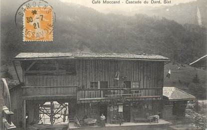 CPA FRANCE 74 "Sixt, Café Moccand, Cascade du dard"