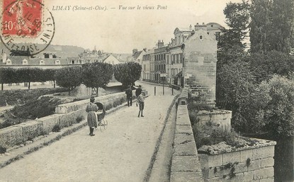 / CPA FRANCE 78 "Limay, vue sur le vieux pont"