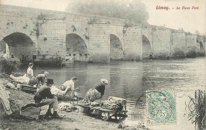 / CPA FRANCE 78 "Limay, le vieux pont" /  LAVEUSES