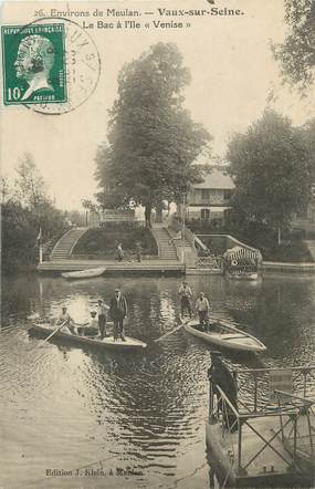 / CPA FRANCE 78 "Vaux sur Seine, le bac à l'Ile Venise"