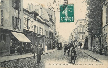 / CPA FRANCE 78 "Chatou Criossy, la rue de l'église"