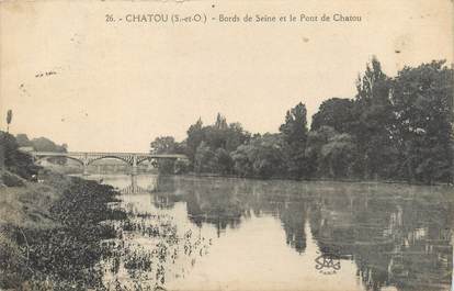 / CPA FRANCE 78 "Chatou, bords de Seine, et le pont du Chatou"